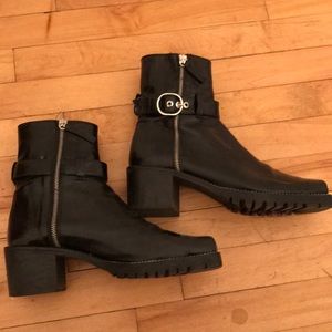Black Zara motorcycle booties
